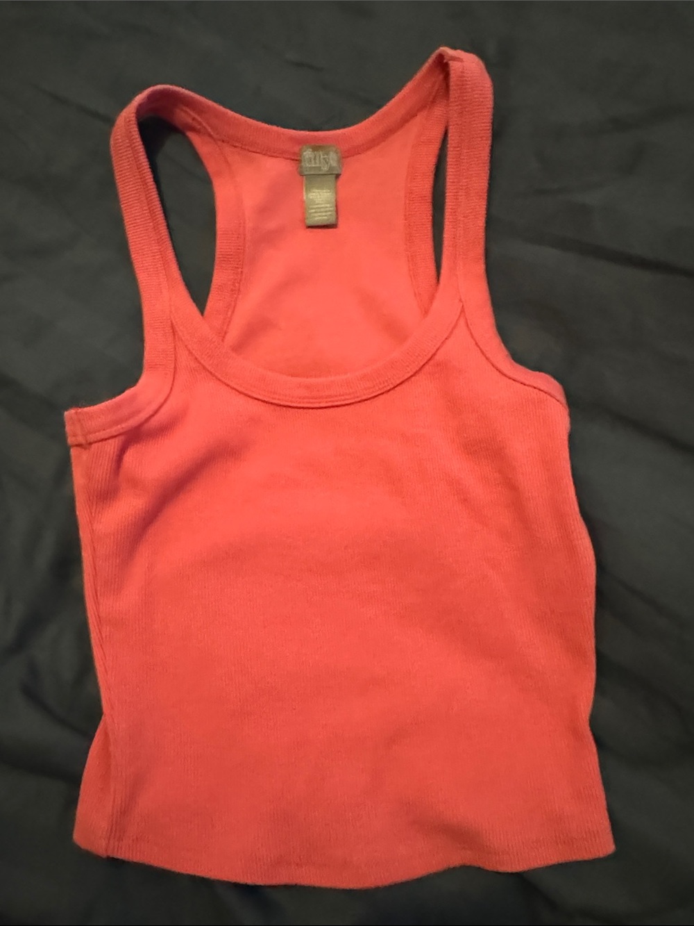 Tilly's Coral Ribbed Racerback Tank